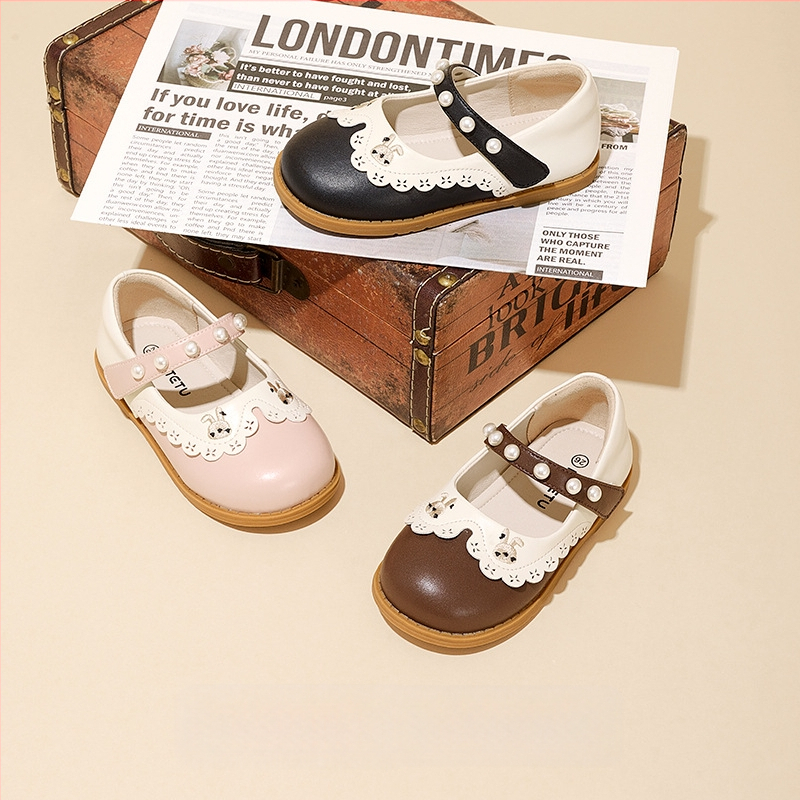 Carter Rabbit 2024. gada jaunās rudens Britu akadēmijas stila mazās ādas kurpes Mary Jane princeses kurpes zēnu un meiteņu kurpes studentu kurpes