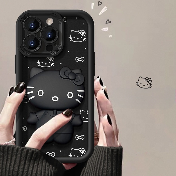 Hello Kitty peeglihoidja, mis sobib Vivos18 mobiiltelefoni ümbrisele X100 Frosted Oppore1 silikoon Xiaomi 14