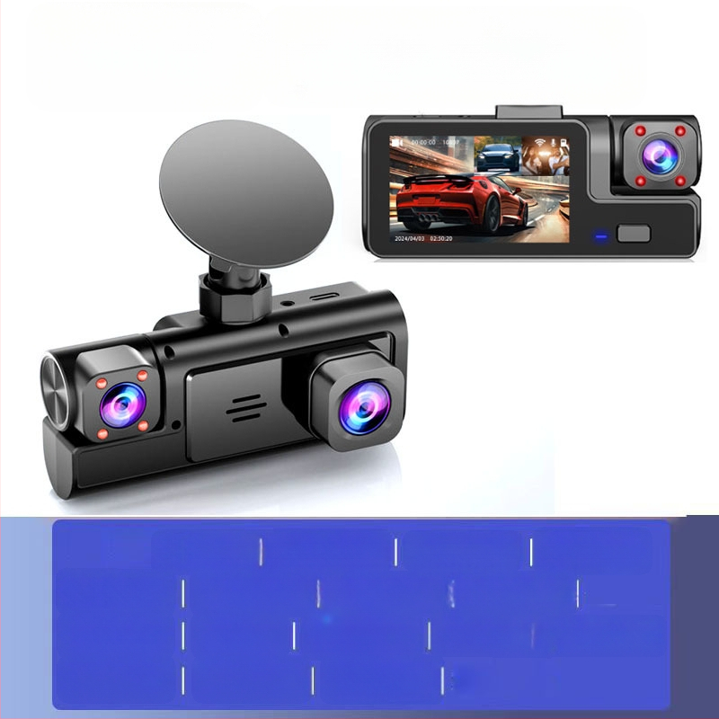 Trīsvirzienu kameras braukšanas ierakstītājs 1080P trīs objektīvi ar atpakaļgaitas attēlu automašīnas ierakstītājs mobilo tālruņu savienojumu rūpnīca