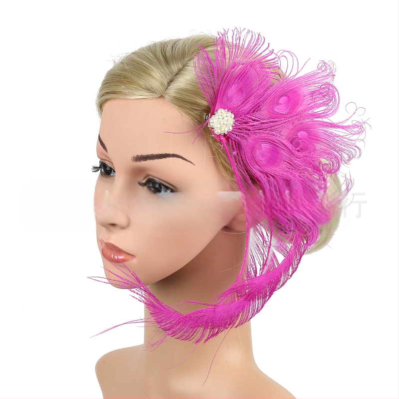 Европейски и американски горещо продавани булчински паунови пера за шапки за парти бал преувеличени фиби за коса аксесоари за коса бутикова шапка
