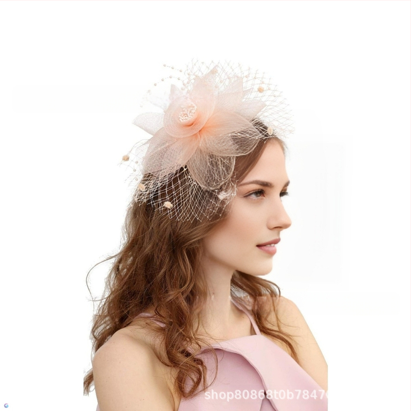 Tarpvalstybiniai „Amazon“ sprogimai. Moterų tinklinis marlės gaminys, Europos ir Amerikos naujo grožio galvos apdangalas, žirgų lenktynių festivalis, dekoratyvinė galvos gėlė, retro šydas.