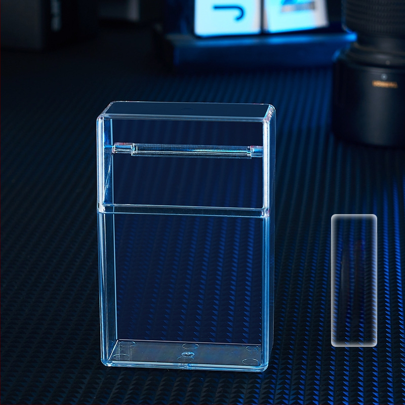 HB209B permatomas gradientinis cigarečių dėklas 20 ABS plastiko anti-slėgio drėgmės atverčiamas plonas nešiojamas cigarečių dėklas