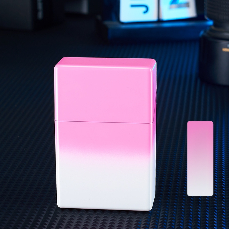 HB209B permatomas gradientinis cigarečių dėklas 20 ABS plastiko anti-slėgio drėgmės atverčiamas plonas nešiojamas cigarečių dėklas