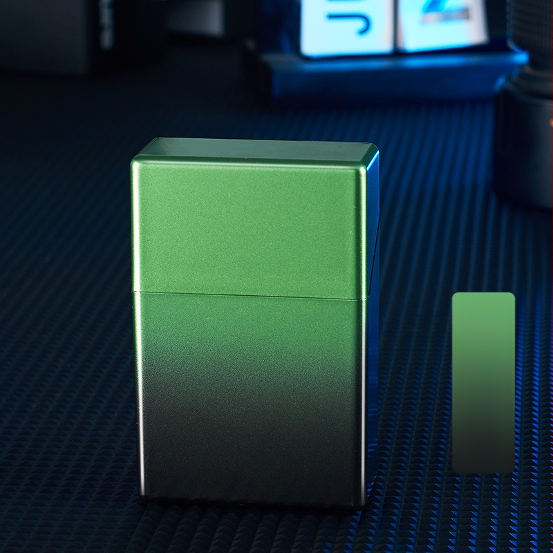 HB209B permatomas gradientinis cigarečių dėklas 20 ABS plastiko anti-slėgio drėgmės atverčiamas plonas nešiojamas cigarečių dėklas