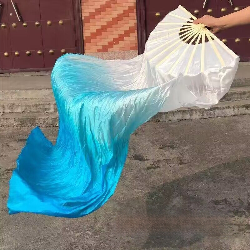 Svina zīda rotaļu deju vēdeklis deju vēdeklis koi kopēšanas vēdeklis klasiskā deja garš vēdeklis antīks gradients garš zīds biezs vēdeklis