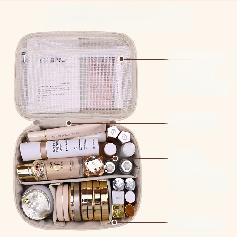Трансгранична горещо продавана преносима, подвижна, многофункционална козметична чанта с голям капацитет, водоустойчива чанта за съхранение на козметика и тоалетни принадлежности