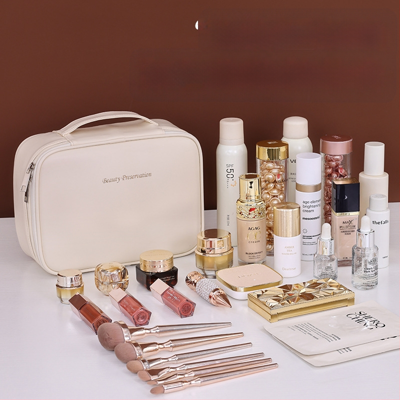 Трансгранична горещо продавана преносима, подвижна, многофункционална козметична чанта с голям капацитет, водоустойчива чанта за съхранение на козметика и тоалетни принадлежности