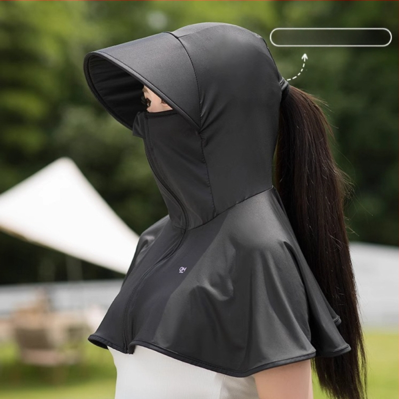 Pavasario ir vasaros UPF50 anti-ultravioletinių spindulių kaklo kaukė nuo saulės moterims, madinga, deranti su skara-nuo saulės