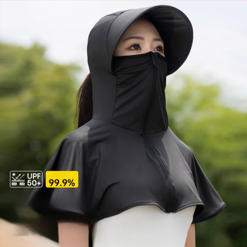 Pavasario ir vasaros UPF50 anti-ultravioletinių spindulių kaklo kaukė nuo saulės moterims, madinga, deranti su skara-nuo saulės