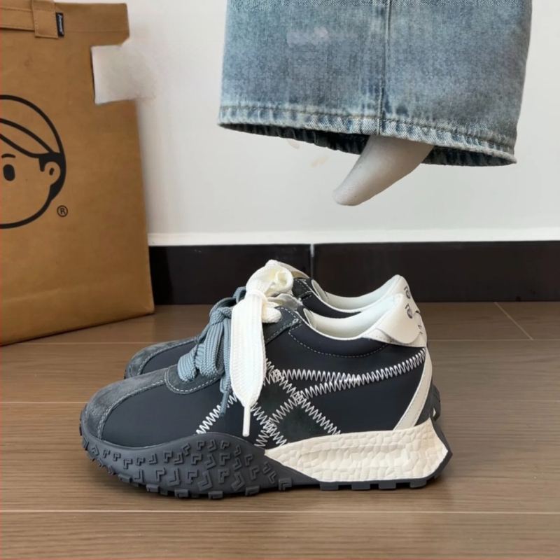 Mažo dydžio 3233 baleto treniruočių bateliai moterims, padidinto vidinio aukščio, „Forrest Gump“ bateliai, maži, storapadžiai, kvėpuojantys, laisvalaikio sportiniai bateliai moterims.