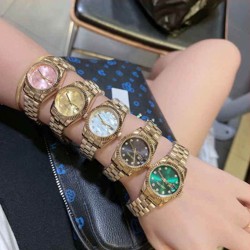 Дамски кварцов часовник Diary Classic Mother-Of-Pearl Diamond Face, компактен, с катарама тип „пеперуда“, с циферблат Temperament Watch Danny Road