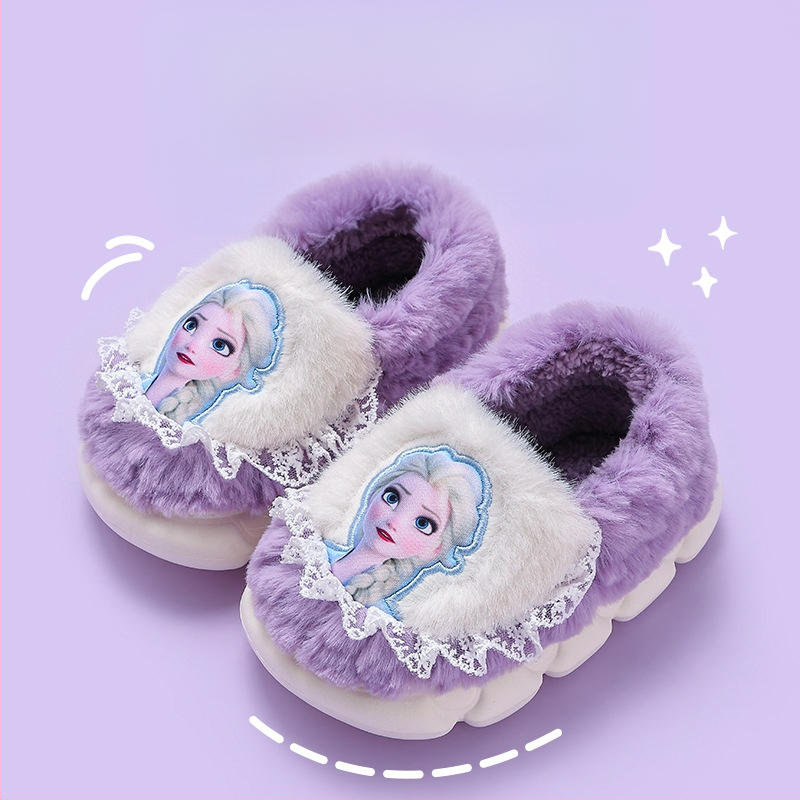 Frozen Winter laste puuvillased sussid tüdrukutele, soojad fliisvoodriga Aisha Princess Home Home soojad tüdrukute puuvillased kingad