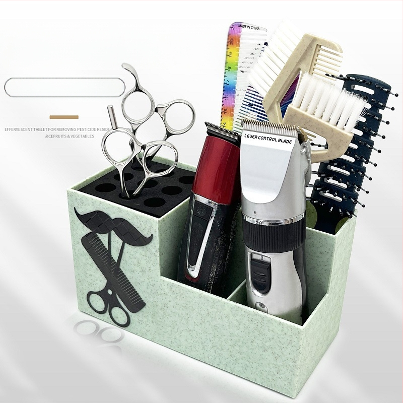 Инструменти за коса и нокти, пластмасова кутия за съхранение, фризьорски салон, бръснарница, стилист, креативни настолни ножици, гнездо