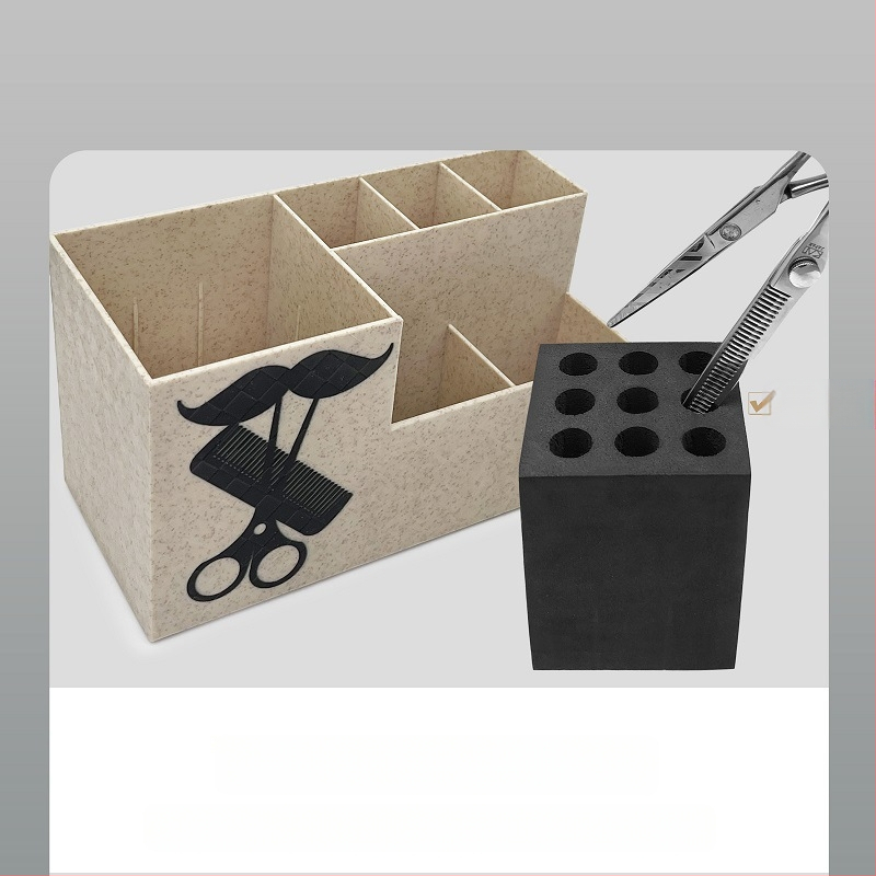 Инструменти за коса и нокти, пластмасова кутия за съхранение, фризьорски салон, бръснарница, стилист, креативни настолни ножици, гнездо