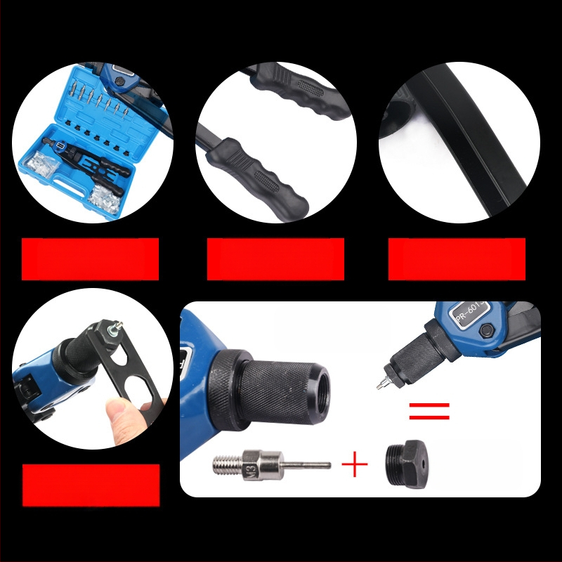 Stroj za zakivanje matica s navojem M3-M12, priključci za zakivanje, 300 komada ručnih strojeva za zakivanje/alat za matice s pištoljem za zakivanje