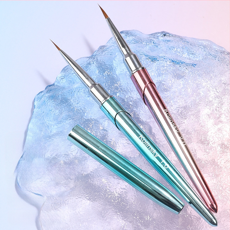 Naujas gradientinis audinės plaukų nagų pieštukas kabliuku, tepamas dažytas metalas akvarelinis pieštukas nagų parduotuvė akvarelės specialus įrankis