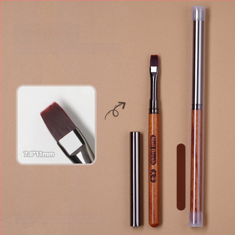 Manikiūro rašiklis, didelis, didelis kvadratinis, fototerapijos rašiklis, didelė plokščia galvutė su dangteliu, santalmedžio strypas, didelis, platus, apvalus, konstrukcijos rašiklis, manikiūro įrankiai