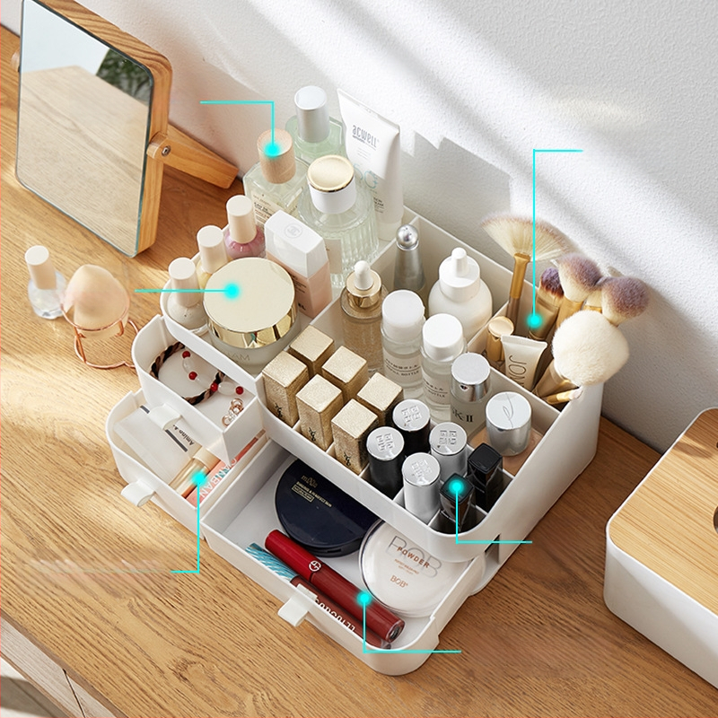 Kosmētikas uzglabāšanas kaste ādas kopšanas līdzekļi galda tualetes galdiņš apdares maska lūpu krāsa grima otiņa atvilktne uzglabāšanas plaukts putekļu necaurlaidīgs