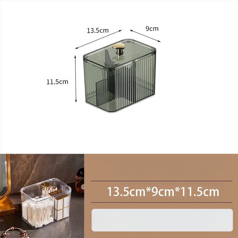 Kosmetikos laikymo dėžutė, vatos tamponėlis, kosmetinė vata, makiažo kiaušinis, kosmetinis šepetėlis, stalviršio laikymo vieta su dangčio skyriumi, permatoma apdailos dėžutė