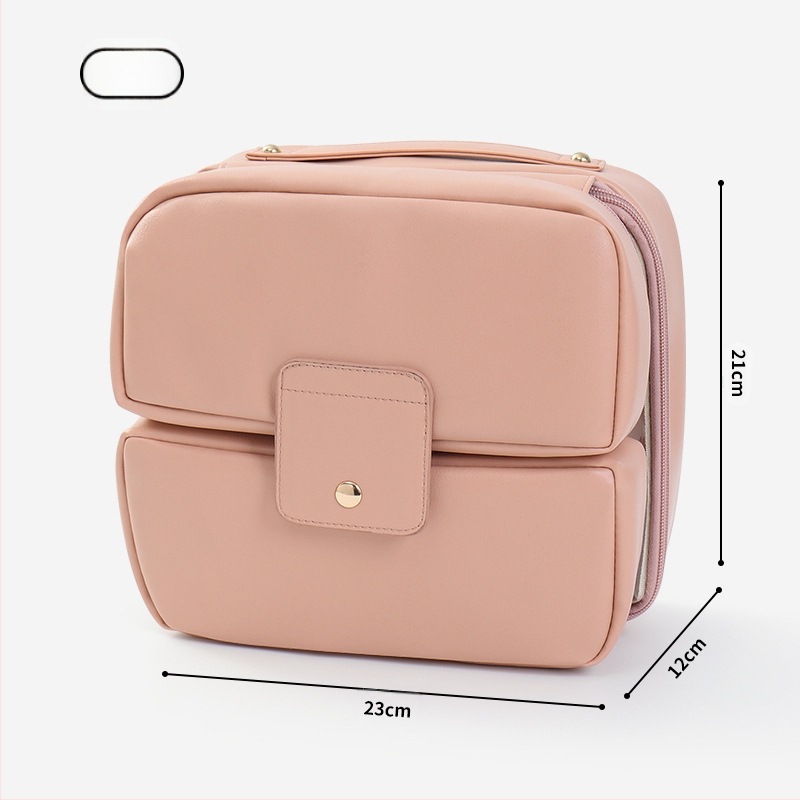 Нова преносима водоустойчива чанта за грим, дамска сгъваема чанта за съхранение на грим с голям капацитет, чанта за поставяне на прегради и четки за грим