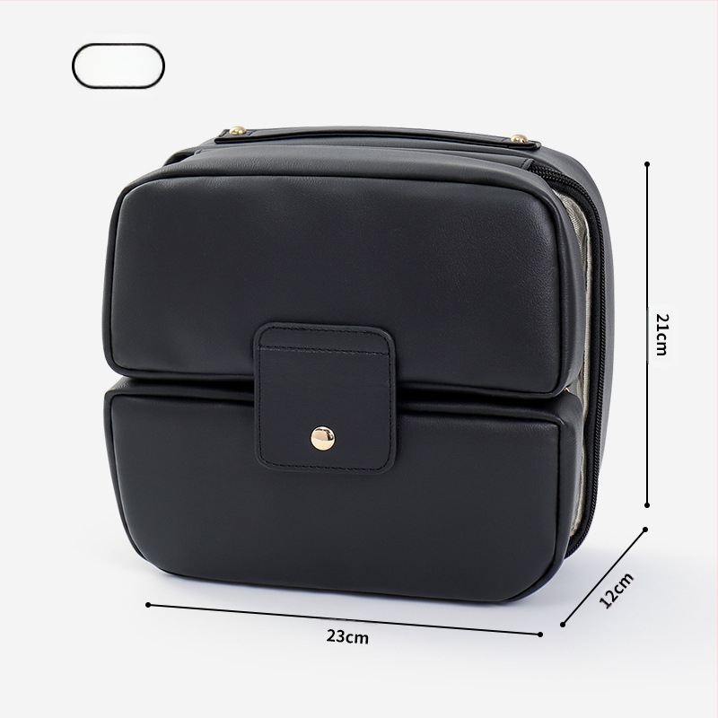 Нова преносима водоустойчива чанта за грим, дамска сгъваема чанта за съхранение на грим с голям капацитет, чанта за поставяне на прегради и четки за грим