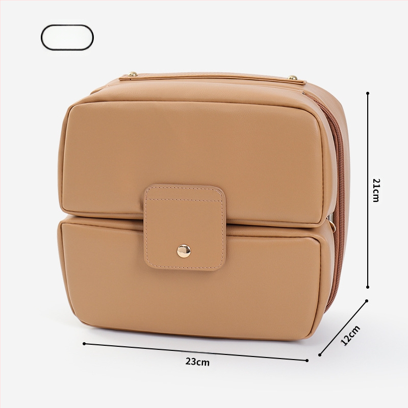 Нова преносима водоустойчива чанта за грим, дамска сгъваема чанта за съхранение на грим с голям капацитет, чанта за поставяне на прегради и четки за грим