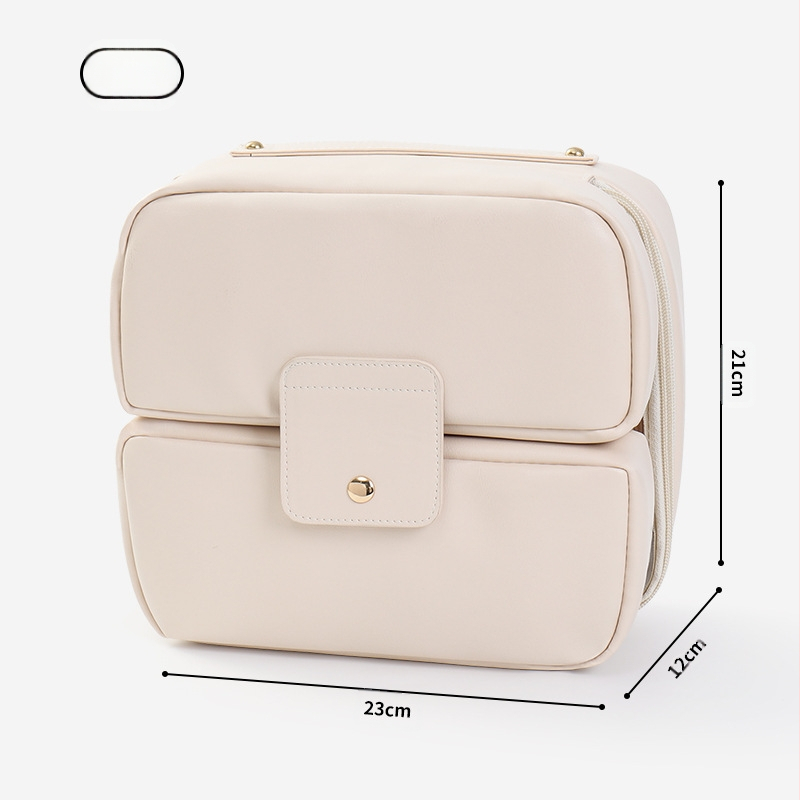 Нова преносима водоустойчива чанта за грим, дамска сгъваема чанта за съхранение на грим с голям капацитет, чанта за поставяне на прегради и четки за грим