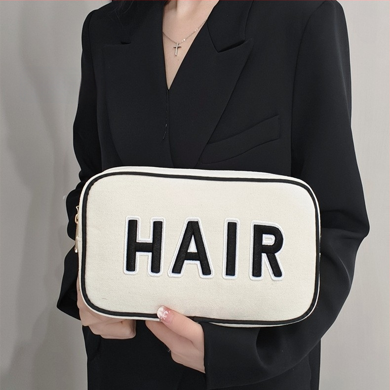 Vienkārša izšūta kosmētikas soma, pārnēsājama daudzfunkcionāla soma, lielas ietilpības lūpu krāsas kosmētikas uzglabāšanas soma, sajūga soma