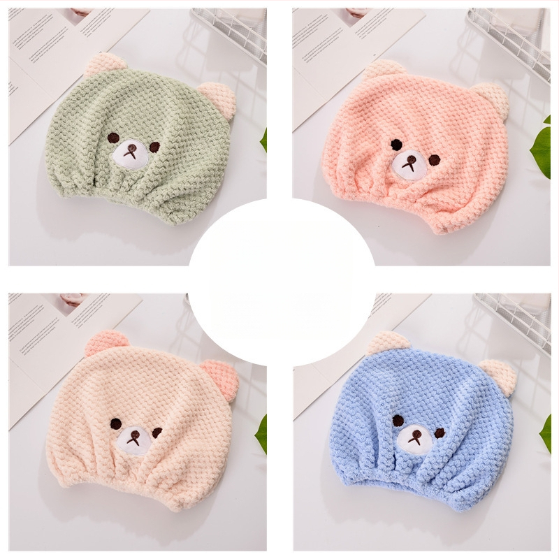 Sausų plaukų kepurė, miela Pietų Korėjos meškiuko dušo kepuraitė, minkšta, sugerianti sausų plaukų rankšluostis, eksportuojama kokybiška gamykla, sandėlyje, plaukų generavimas