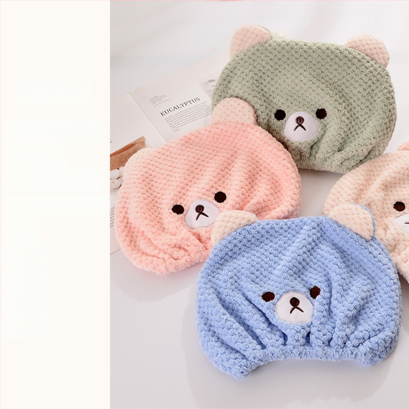 Sausų plaukų kepurė, miela Pietų Korėjos meškiuko dušo kepuraitė, minkšta, sugerianti sausų plaukų rankšluostis, eksportuojama kokybiška gamykla, sandėlyje, plaukų generavimas