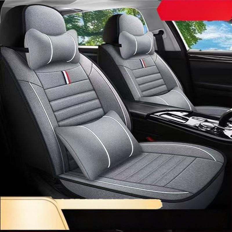Μαξιλάρι καθίσματος αυτοκινήτου, Universal για όλες τις εποχές, Κάλυμμα καθίσματος από λινό, Καλοκαιρινό κάλυμμα καθίσματος από ύφασμα, Πλήρως κλειστό ειδικό κάλυμμα μαξιλαριού καθίσματος, Αναπνεύσιμο λινό