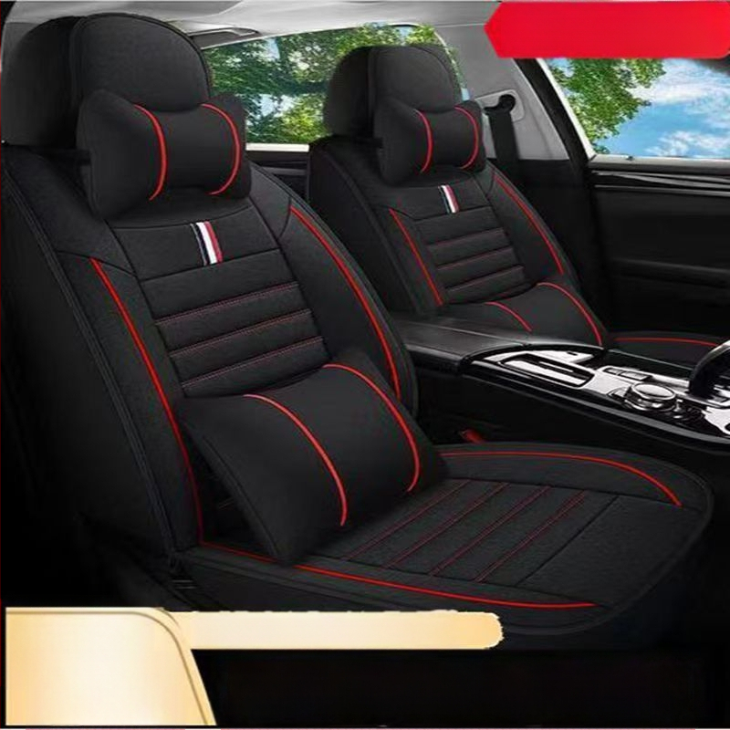 Μαξιλάρι καθίσματος αυτοκινήτου, Universal για όλες τις εποχές, Κάλυμμα καθίσματος από λινό, Καλοκαιρινό κάλυμμα καθίσματος από ύφασμα, Πλήρως κλειστό ειδικό κάλυμμα μαξιλαριού καθίσματος, Αναπνεύσιμο λινό