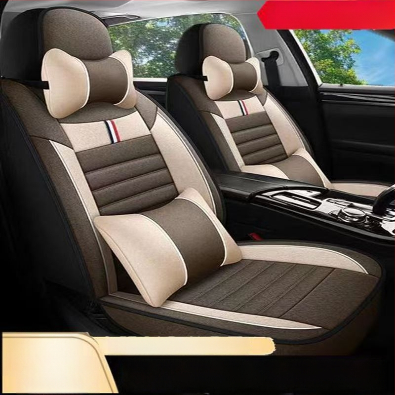 Μαξιλάρι καθίσματος αυτοκινήτου, Universal για όλες τις εποχές, Κάλυμμα καθίσματος από λινό, Καλοκαιρινό κάλυμμα καθίσματος από ύφασμα, Πλήρως κλειστό ειδικό κάλυμμα μαξιλαριού καθίσματος, Αναπνεύσιμο λινό