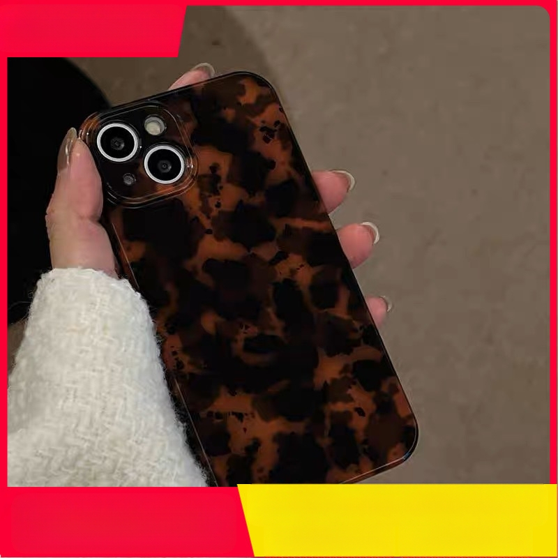 Euroopa ja Ameerika isikupärastatud merevaigukollase leoparditrükiga iPhone 16, sobib Apple 15Promax mobiiltelefoniümbrisele, 11/12, kõik hinnas, 13/14