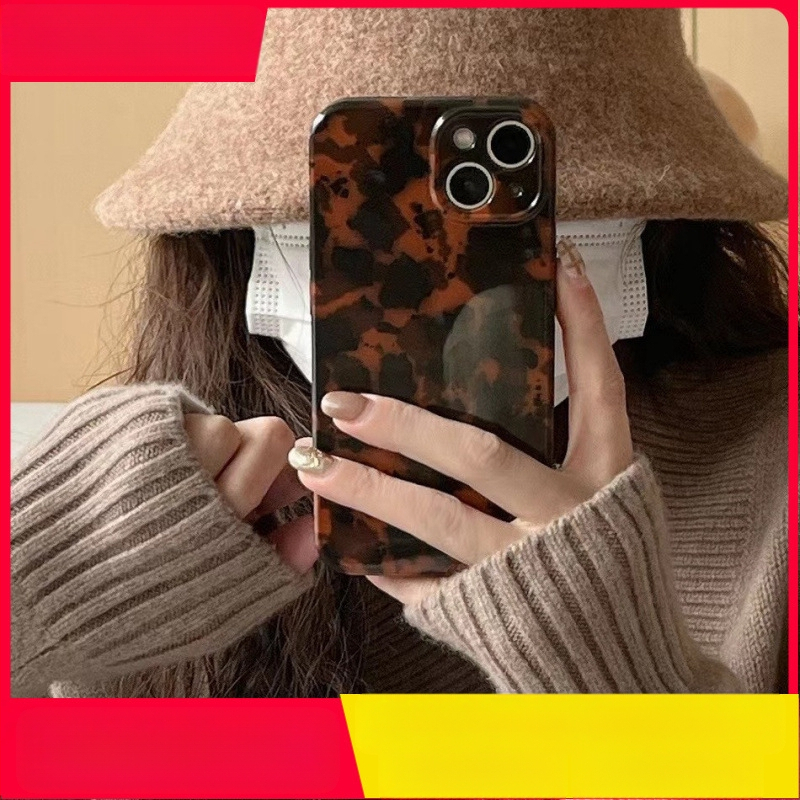 Európske a americké personalizované puzdro na mobilný telefón s jantárovou leopardovou potlačou pre iPhone 16, vhodné pre Apple 15, Promax 11/12, all inclusive 13/14