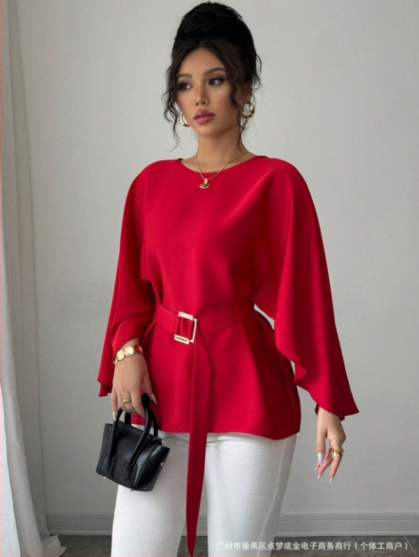 Elegants krekls ar satīna jostu 2025. gada vasarai, sieviešu apģērbs no Aliexpress, Amazon, ikdienas komforts, neatkarīga stacija.