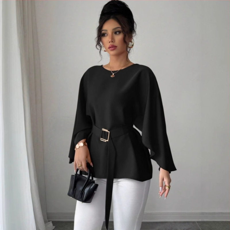 Elegants krekls ar satīna jostu 2025. gada vasarai, sieviešu apģērbs no Aliexpress, Amazon, ikdienas komforts, neatkarīga stacija.