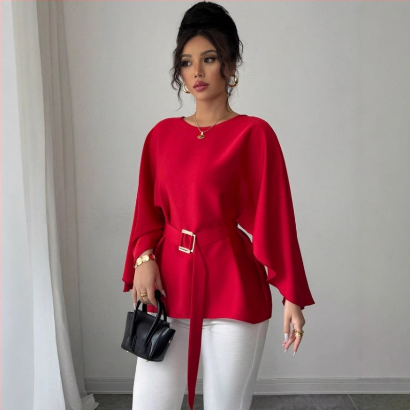 Elegants krekls ar satīna jostu 2025. gada vasarai, sieviešu apģērbs no Aliexpress, Amazon, ikdienas komforts, neatkarīga stacija.