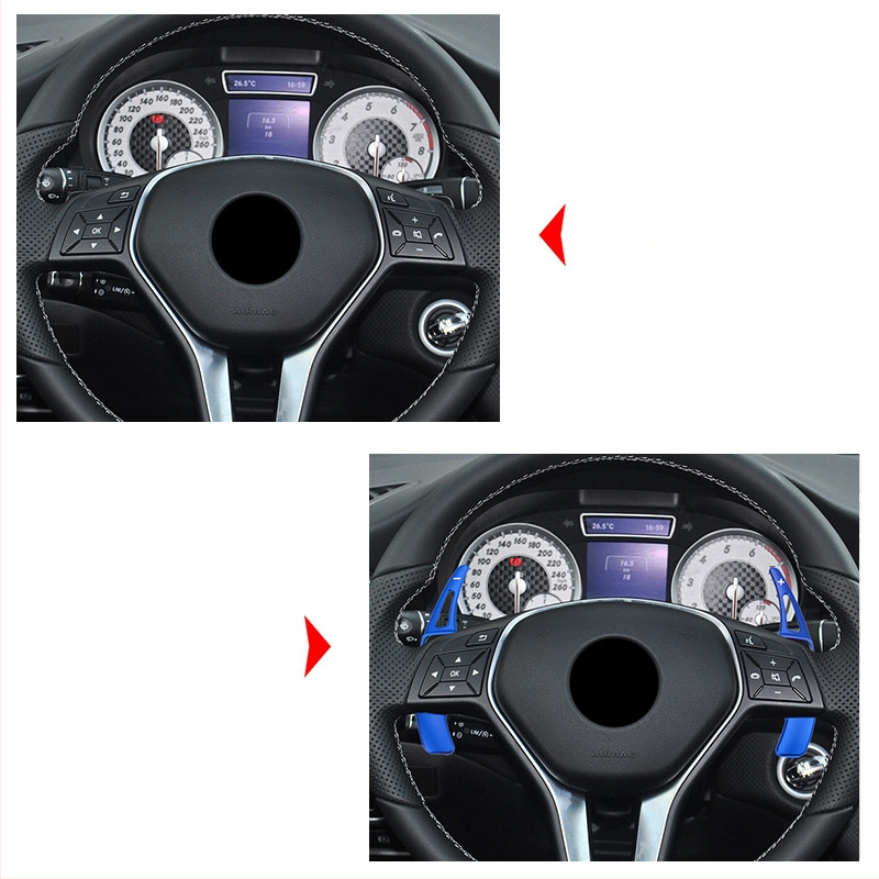 Sobib Mercedes-Benzi alumiiniumsulamist rooliratta käiguvahetuse pikendatud labadele, auto modifitseeritud labad, interjööri modifitseeritud osade plaaster