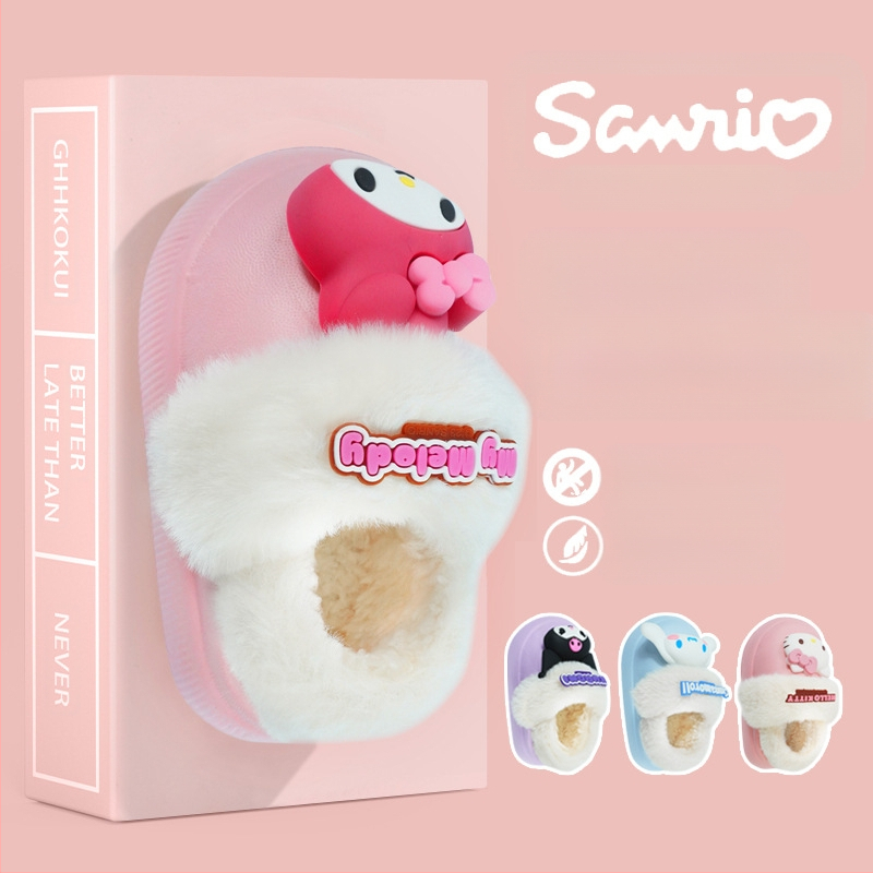 Sanrio tüdrukute puuvillased sussid poistele talveks armsad multifilmi siseruumides kasutatavad pehmed puuvillased kingad eemaldatava puuvillase voodriga