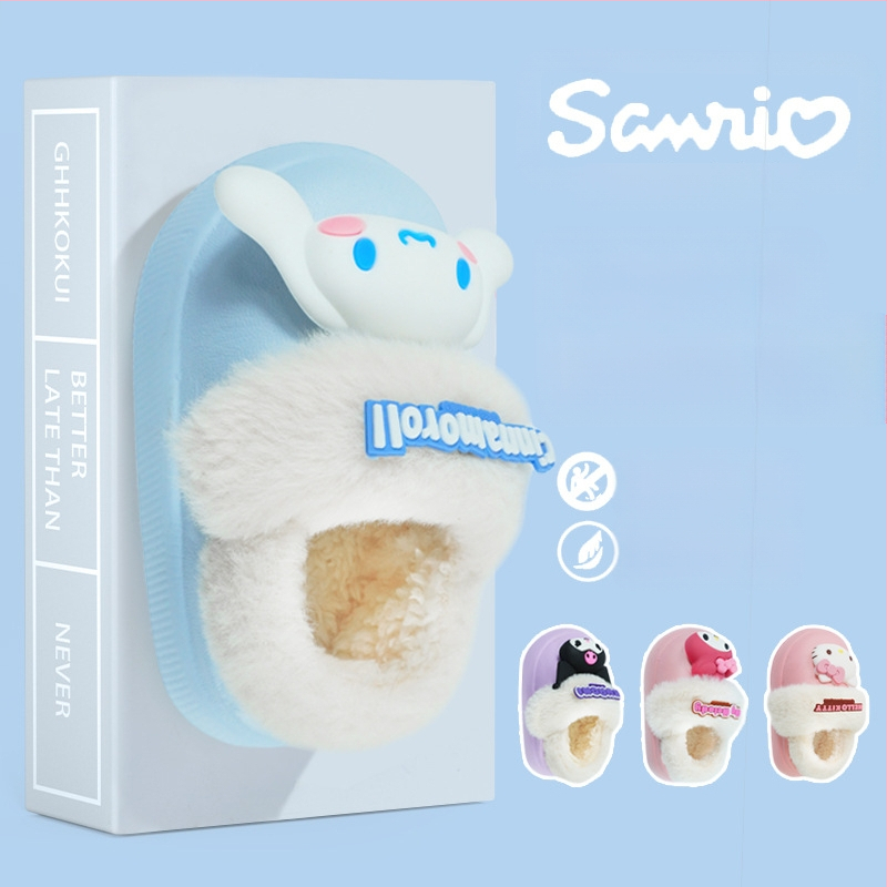 Sanrio tüdrukute puuvillased sussid poistele talveks armsad multifilmi siseruumides kasutatavad pehmed puuvillased kingad eemaldatava puuvillase voodriga