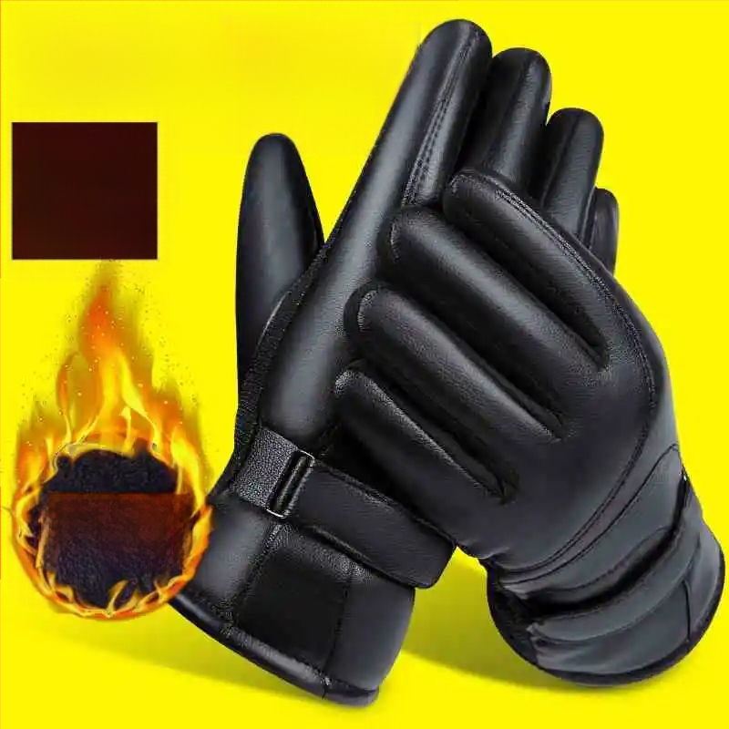 Odinės pirštinės, lietimui jautrūs ekranai, žieminės pirštinės vyrams ir moterims, motociklams, dviračiams, elektrinėms transporto priemonėms, žieminės, su vilnos pamušalu, sustorintos medvilnės, šiltos rudens ir žiemos metu.