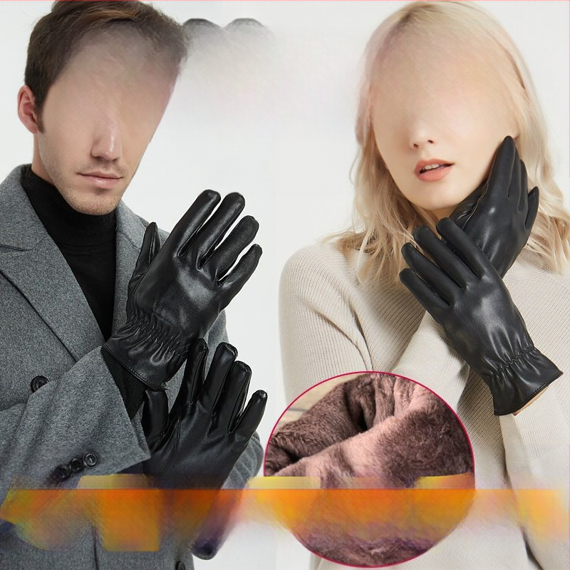 Odinės pirštinės, lietimui jautrūs ekranai, žieminės pirštinės vyrams ir moterims, motociklams, dviračiams, elektrinėms transporto priemonėms, žieminės, su vilnos pamušalu, sustorintos medvilnės, šiltos rudens ir žiemos metu.