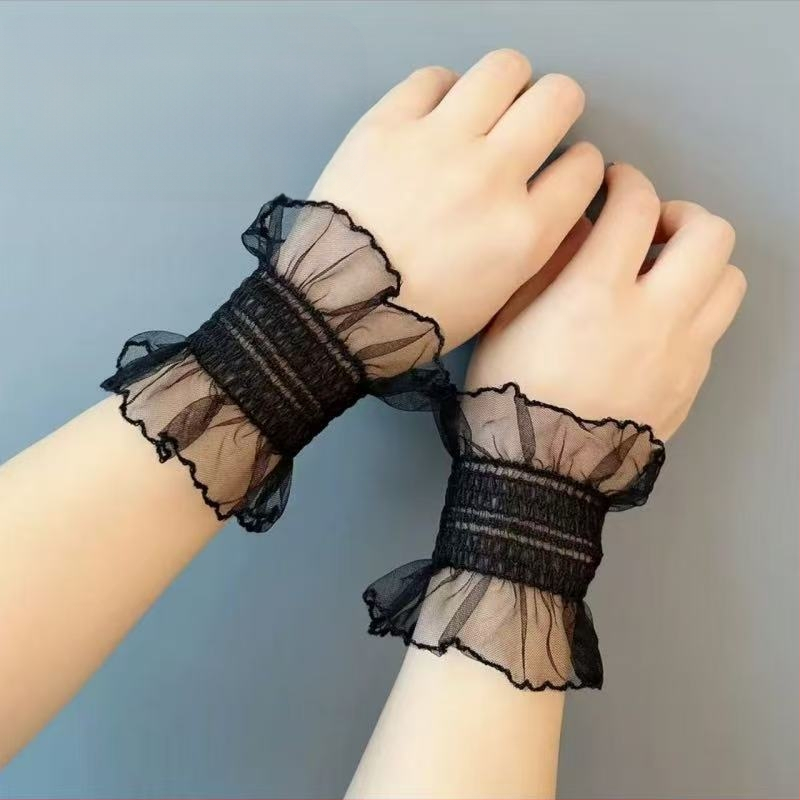 Дантелени ръкави за китки, ръкави за ръце, блокиращи светлината, Jk фотосесия, основна декорация за китка от фея дантела за кратки видеозаснемания