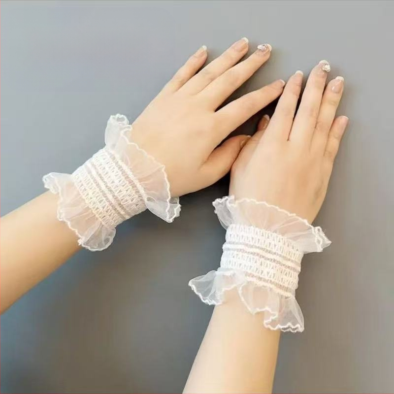 Дантелени ръкави за китки, ръкави за ръце, блокиращи светлината, Jk фотосесия, основна декорация за китка от фея дантела за кратки видеозаснемания