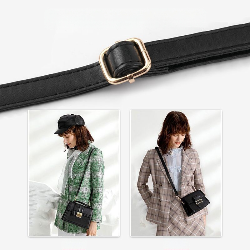 Juodai baltas krepšio dirželis, rankinės dirželis per petį, mažo moteriško krepšio dirželio aksesuarai, minkštas odinis krepšio dirželis, reguliuojamas universalus