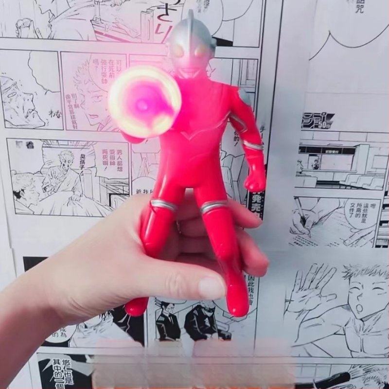 Mini „Ultraman“ šviečiantis ventiliatorius, rankomis sukamas elektrinis ventiliatorius, mažas rankinis, rankomis presuotas „Superman“ patogus rankinis ventiliatorius