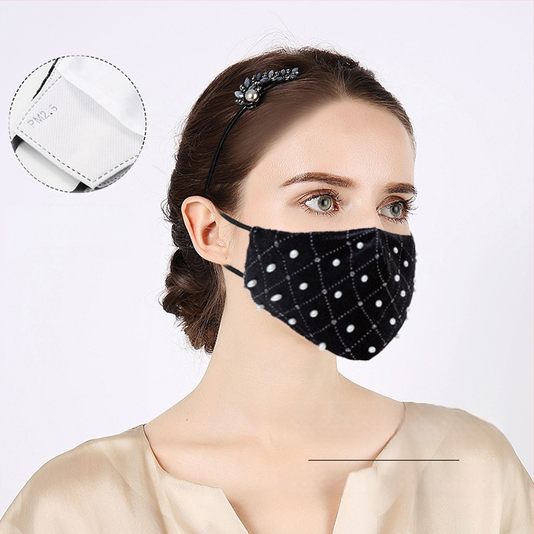 kaukė „Star Shiny Cloth“ kaukė moterims, suaugusiųjų mada, personalizuota, dulkėms atspari, apsauganti nuo saulės, perlų kaukė, madinga gamyklos vieta