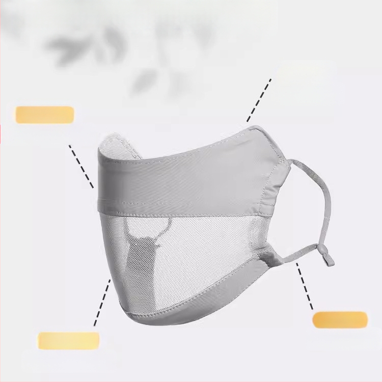 Kvėpuojanti tinklelio kaukė nuo saulės moterims, plonas skėtis nuo saulės, skirta visam veidui, ledo šilko kaukė vyrams, apsauganti nuo UV spindulių, vasarinė trimatė kaukė