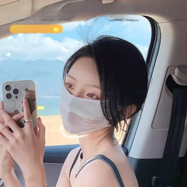 Kvėpuojanti tinklelio kaukė nuo saulės moterims, plonas skėtis nuo saulės, skirta visam veidui, ledo šilko kaukė vyrams, apsauganti nuo UV spindulių, vasarinė trimatė kaukė